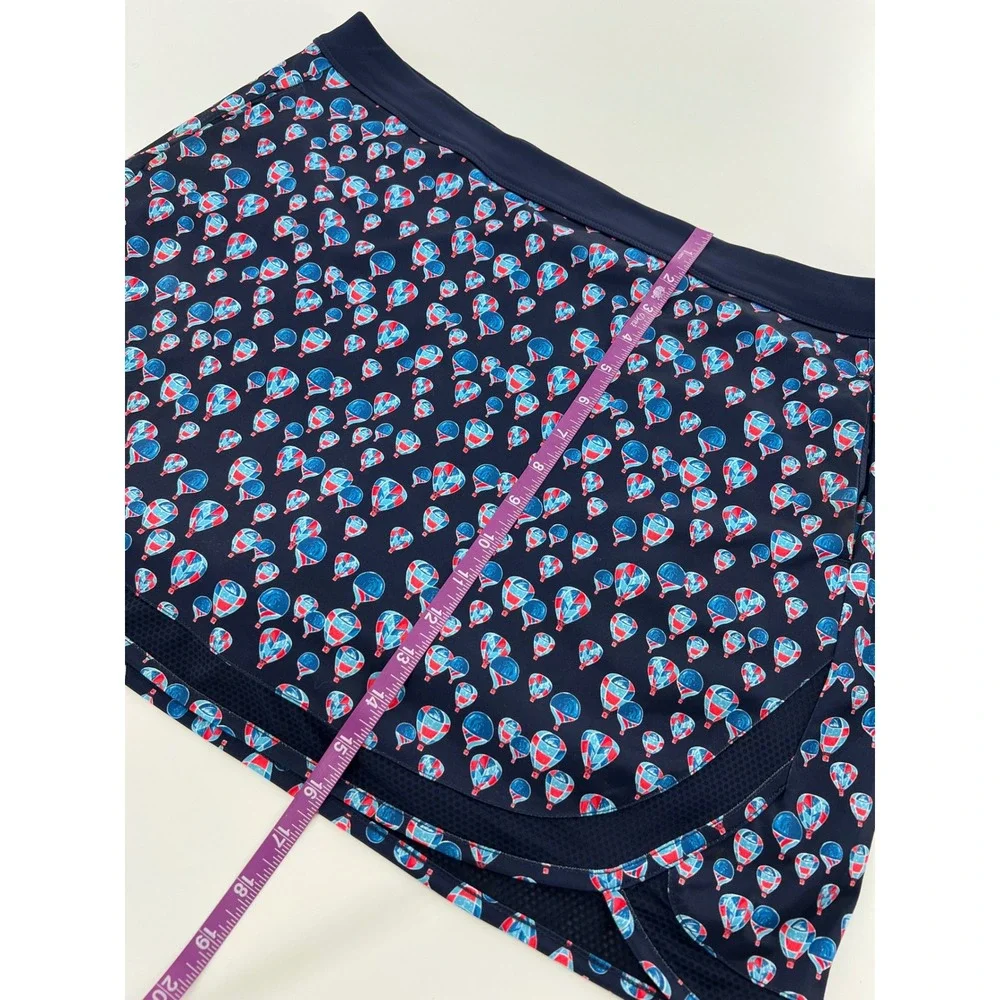 PGA TOUR Women Navy Hot Air Balloon Novelty Print Pull On Golf Skort Skirt XL
